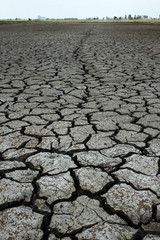 Cracked ground after flood