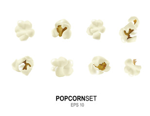 Vector popcorn set - obrazy, fototapety, plakaty