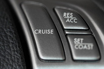 Cruise control on steering wheel