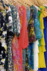 colorful clothing on display
