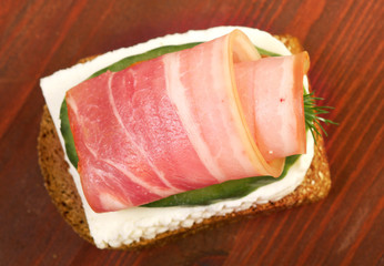 Canapes with smoked  bacon