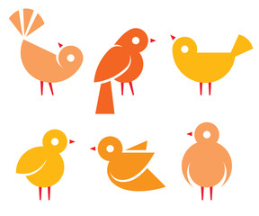 Bird icons set