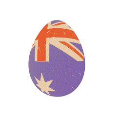 easter egg with grunge Australia flag isolated  on white backgro
