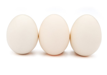 3 eggs stand up with clipping path