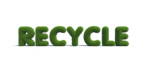 recycle symbol grass on isolated background