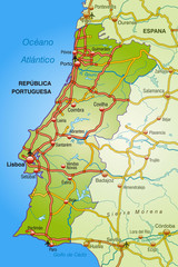 Portugal als Umgebungskarte mit Autobahnen