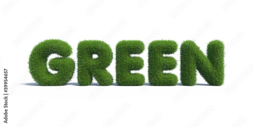 Sticker green grass in the form of letters