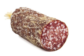 salami isolated on white background