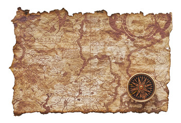 compass on old paper