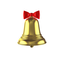 Christmas bell on white background ( 3D rendering )