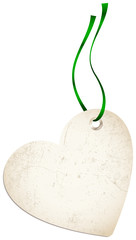 Hangtags Heart Green Bow
