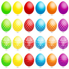24 Easter Eggs Stripes/Floral/Dots