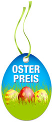 Hangtag Osterpreis Ostereier blau