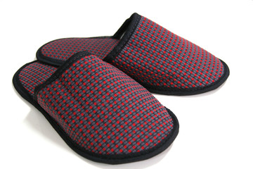 Retro style house shoe slippers isolated