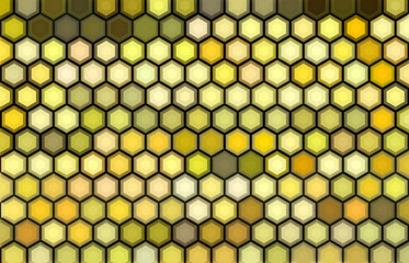abstract 3d render hexagon backdrop in yellow colors