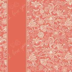 seamless floral pattern with banner