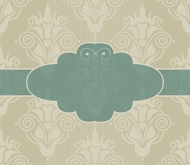seamless damask background with banner