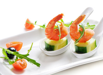 tiger shrimps isolated on white