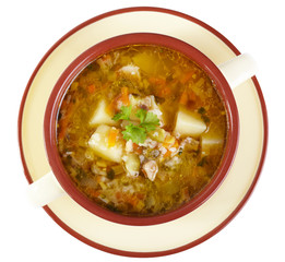 The Russian cuisine. Rassolnik soup