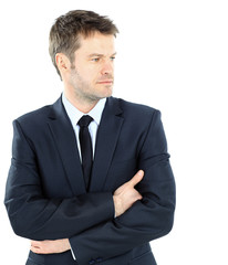 Portrait of a business man isolated on white background