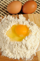 Products for home-baked eggs and flour