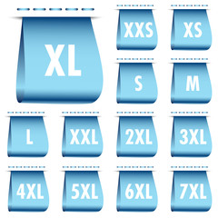 Set Label Fashion Sizes Little Stitching Blue