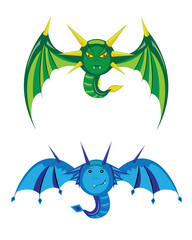 Dragons smilies green and blue.