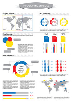 Detail info graphic with World Map and Business data summary