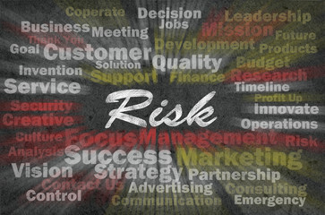 Risk concept with business related words