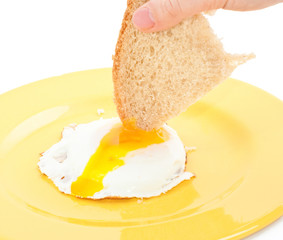 a handfried eggs