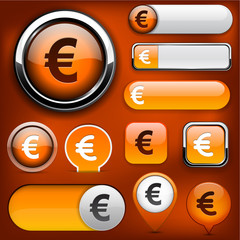 Euro high-detailed web button collection.