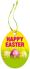 Hangtag Happy Easter Eggs Yellow/Pink