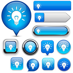 Light bulb high-detailed web button collection.