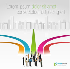 Group of business people choosing the right path