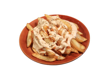 fried potatoes with mayonnaise
