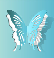Obraz premium Vector Paper Cut- Out Butterfly