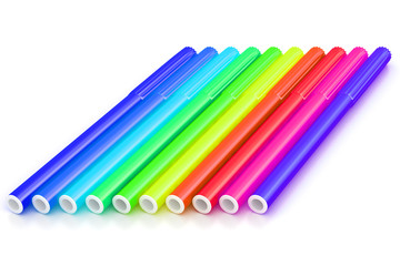 Bright markers on white