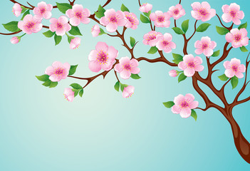 Spring tree with pink blossoms