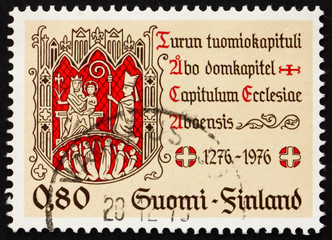 Postage stamp Finland 1976 Turku Chapter Seal