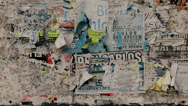 Billboard with old advertisements