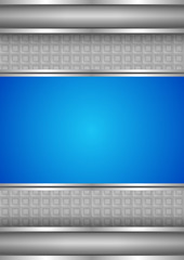 Background template, metallic texture, blue blank