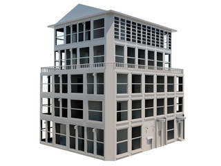 Abstract model of five storey building