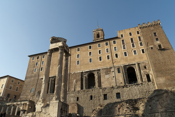 Obraz premium The Ancient Roman Forum in Rome Italy