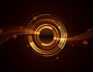 Golden Tech and Web Abstract Vector Background Graphic Illustration Wallpaper
