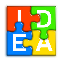 Combined multi-color puzzle - idea concept