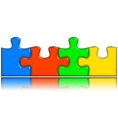 Obraz premium 4 puzzle pieces combined with reflection