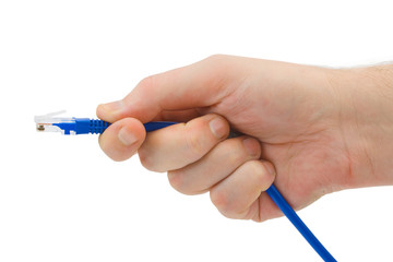 Computer cable in hand