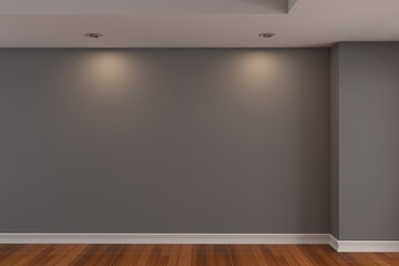 Empty room gray color wall