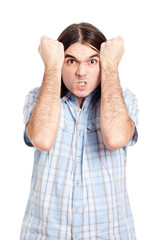 Angry stubborn man