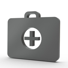 3d Icon Arztkoffer schwarz